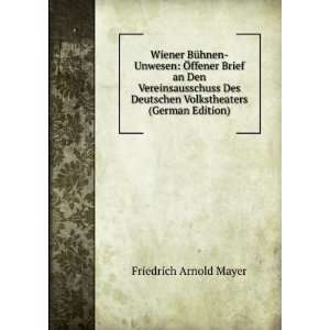   Volkstheaters (German Edition) Friedrich Arnold Mayer Books