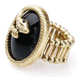  Exotic Vintage Snake Ring with Ajustable Band in Gold 