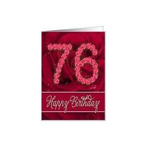  76th birthday with numbers made from roses Card Toys 