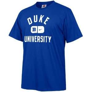  Nike Duke Blue Devils Royal Blue College Athletic T shirt 