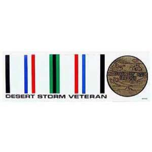 Desert Storm Veteran Ribbon & Medal Bumper Sticker