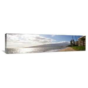 Deserted Beach Sunrise   Gallery Wrapped Canvas   Museum Quality  Size 