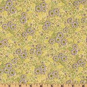  44 Wide La Belle Epogue Lilac Blooms Cream Fabric By The 