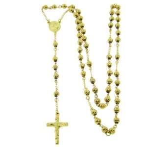  JewelQuake Stainless Steel Golldtone 30 in Rosary Necklace Jewelry