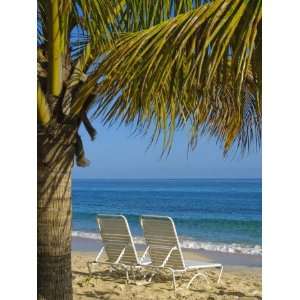 Beach Chairs on Grand Anse Beach, Grenada, Windward Islands, Caribbean 