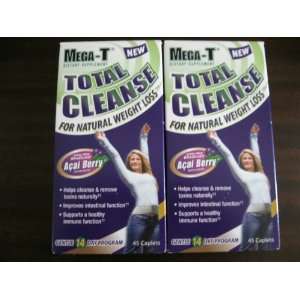 Set of 2 Mega T Total Cleanse for Natural Weight Loss 45 caplets each 
