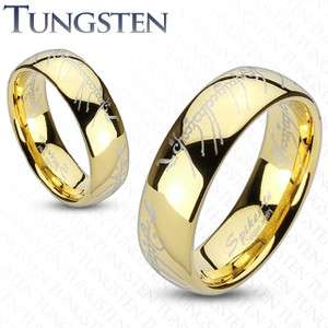 Pair (2Pc) Tungsten Carbide Gold Plated Lord Laser Etched Couple Ring 