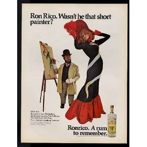  1968 Ron Rico Short Painter Ronrico Rum Print Ad (11044 