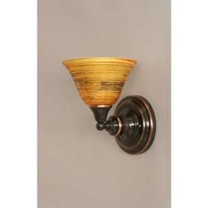 One Light Wall Sconce with Firre Saturn Glass in Black 