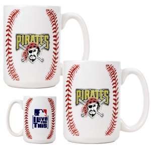  Pittsburgh Pirates MLB 2pc Ceramic Gameball Mug Set 