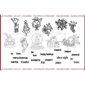  Unity Stamp BITTY CHRISTMAS TAGS Rubber Stamp Set Arts 