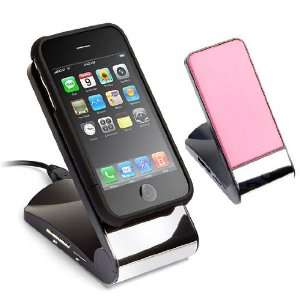  Non Slip Cell Phone Stand/Charger (Pink) with Card Reader 