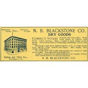  1899 Ad N. B. Blackstone Dry Goods Store Los Angeles CA 