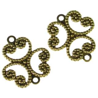 Clover Ring Connector Jewelry Making Supplies Antqiue Gold 126  