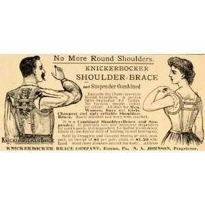  1892 Ad Knickerbocker Shoulder Brace Suspender Clothes 