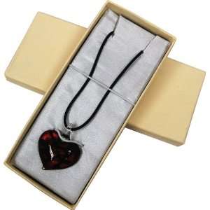  Dichroic Glass Heart, Red 