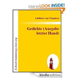   ) (German Edition) Adelbert von Chamisso  Kindle Store