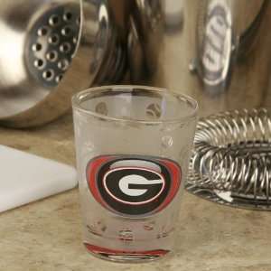   Bulldogs 2 oz. Frosted Bottoms Up Shot Glass