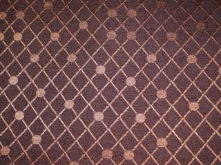   upholstery weight brocade chocolate brown with diagonal lines and dots