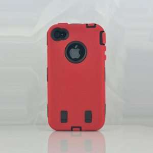  Robot Silicone Case Cover for Apple Iphone 4g Red Cell 