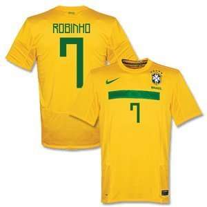    2011 Brazil Home Jersey + Robinho 7 (Fan Style)