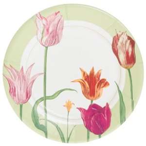 Caspari Tulipa Set of 8 Paper Salad Plates, Green  Kitchen 