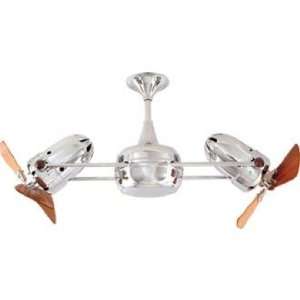  36 Matthews Duplo Dinamico Chrome and Wood Ceiling Fan 
