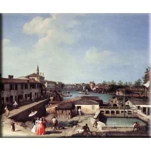  Dolo on the Brenta 30x25 Streched Canvas Art by Canaletto 