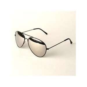    Classic Mirrored Aviator Sunglasses Black Trim 