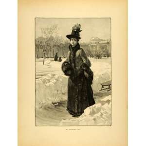  1887 Wood Engraving American Lady Portrait Bridgman 