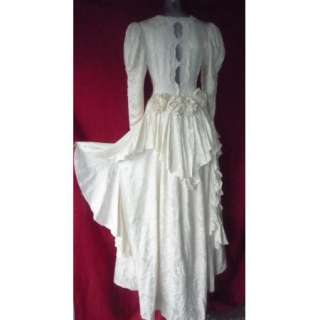 JESSICA MCCLINTOCK Ivory Lace Renaissance Long Formal Wedding Gown 8 