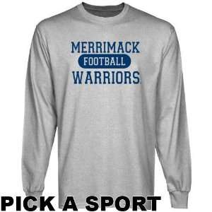  Merrimack College Warriors Ash Custom Sport Long Sleeve T 
