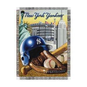  New York Yankees Woven Tapestry MLB Throw (Home Field 