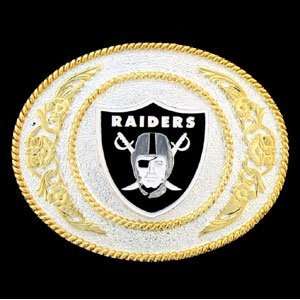  Oakland Raiders Gold & Silver NFL Belt Buckle