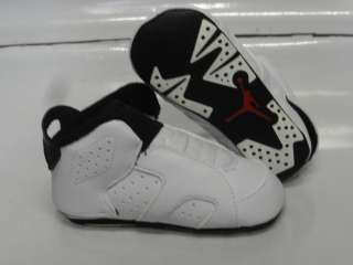 Nike Jordan 6 Retro Red Crib Newborn Soft Shoes CB 4  