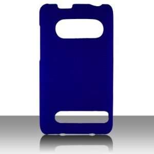 Blue Hard Rubber Back Snap on Crystal Cover Case for Sprint HTC EVO 4g 