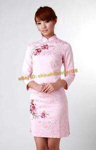 Chinese Woman Embroidery Cheongsam Evening Dress/Qipao  