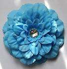 12 Small Silk Gerbera Daisy Flowers for Hair Blue  