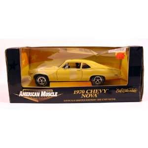  American Muscle Yellow 1970 Chevy Nova 118 Scale Retired 