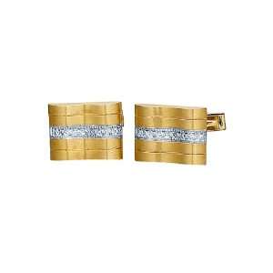  14K Yellow Gold & diamond Cufflinks Shine Designer 