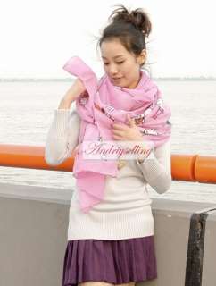   Style Fashion Long Rabbit Scarf Shawl Grey Pink Blue colors  