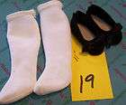 MADAME ALEXANDER BLACK SHOES W/ BOW & SOCKS FOR 11 DOLL # 19