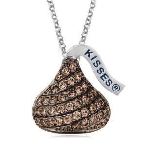    Hersheys Kisses Chocolate CZ Necklace in Sterling Silver Jewelry
