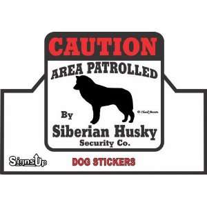  Siberian Husky Caution Sticker Automotive