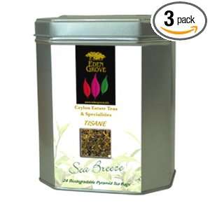 Eden Grove Sea Breeze Blend, 24 count Pyramid Tea Bags, 1.7 Ounce Tins 
