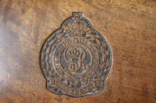   ANTIQUE CORPS OF ROYAL ENGINEERS WALNUT BOX HONI SOIT QUI MALYPENSE