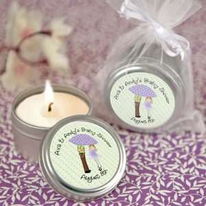  Couples Caucasian   Personalized Candle Tin Baby Shower 