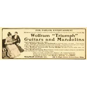  1901 Vintage Ad Wolfram Triumph Guitar Mandolin Music 