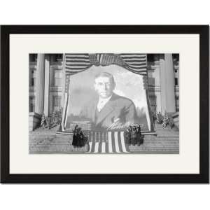  Black Framed/Matted Print 17x23, Huge Woodrow Wilson 