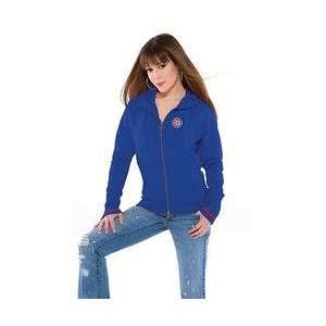 Chicago Cubs Womens Raw Edge Hoody touch by Alyssa Milano   Royal 